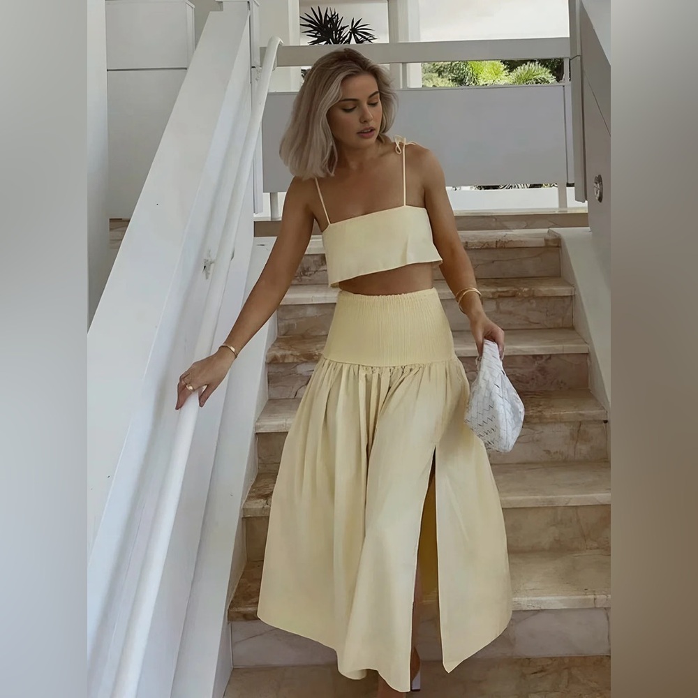 Commense Yellow Skirt Set